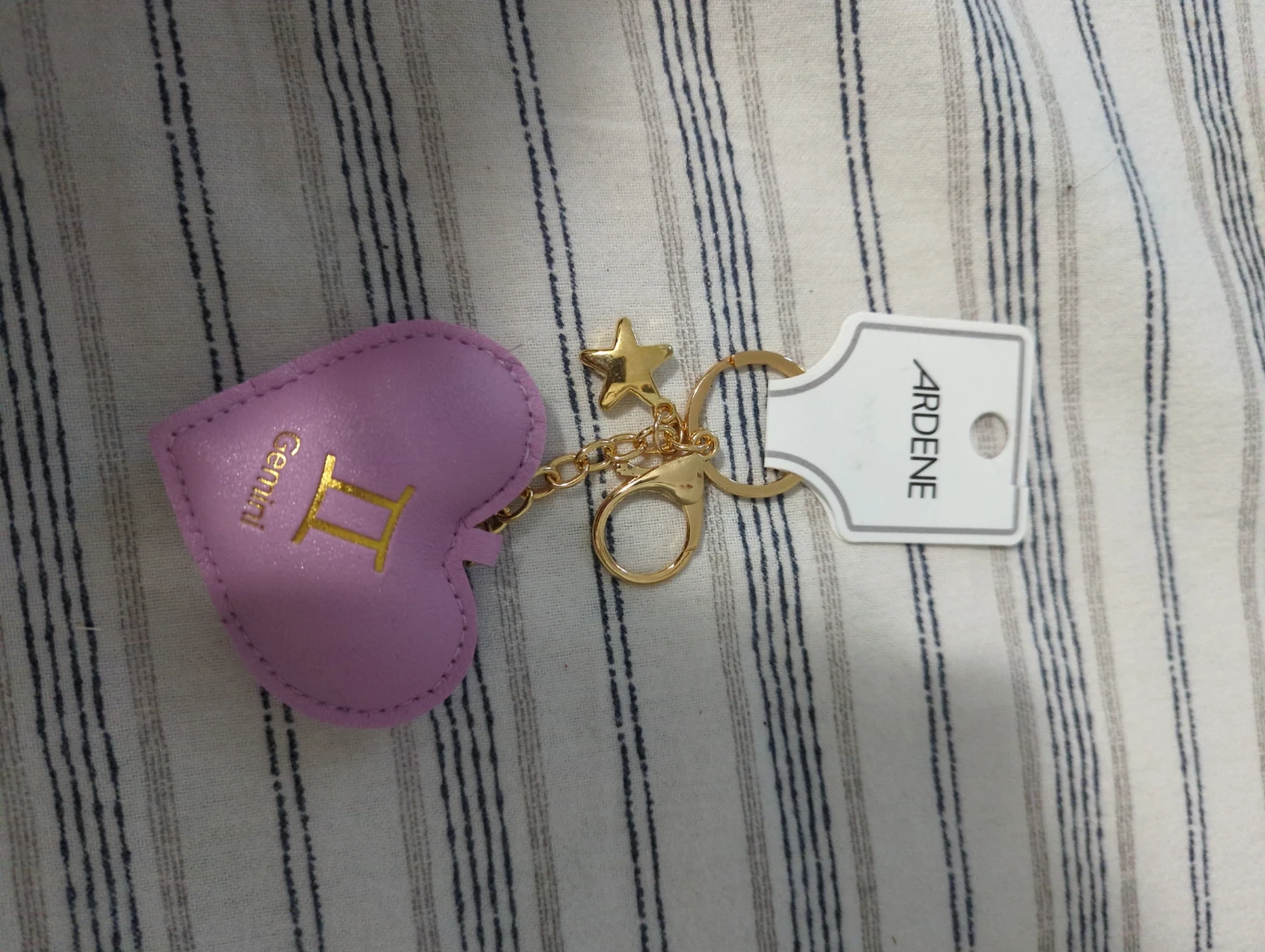 Ardene Gemini Heart Keychain
