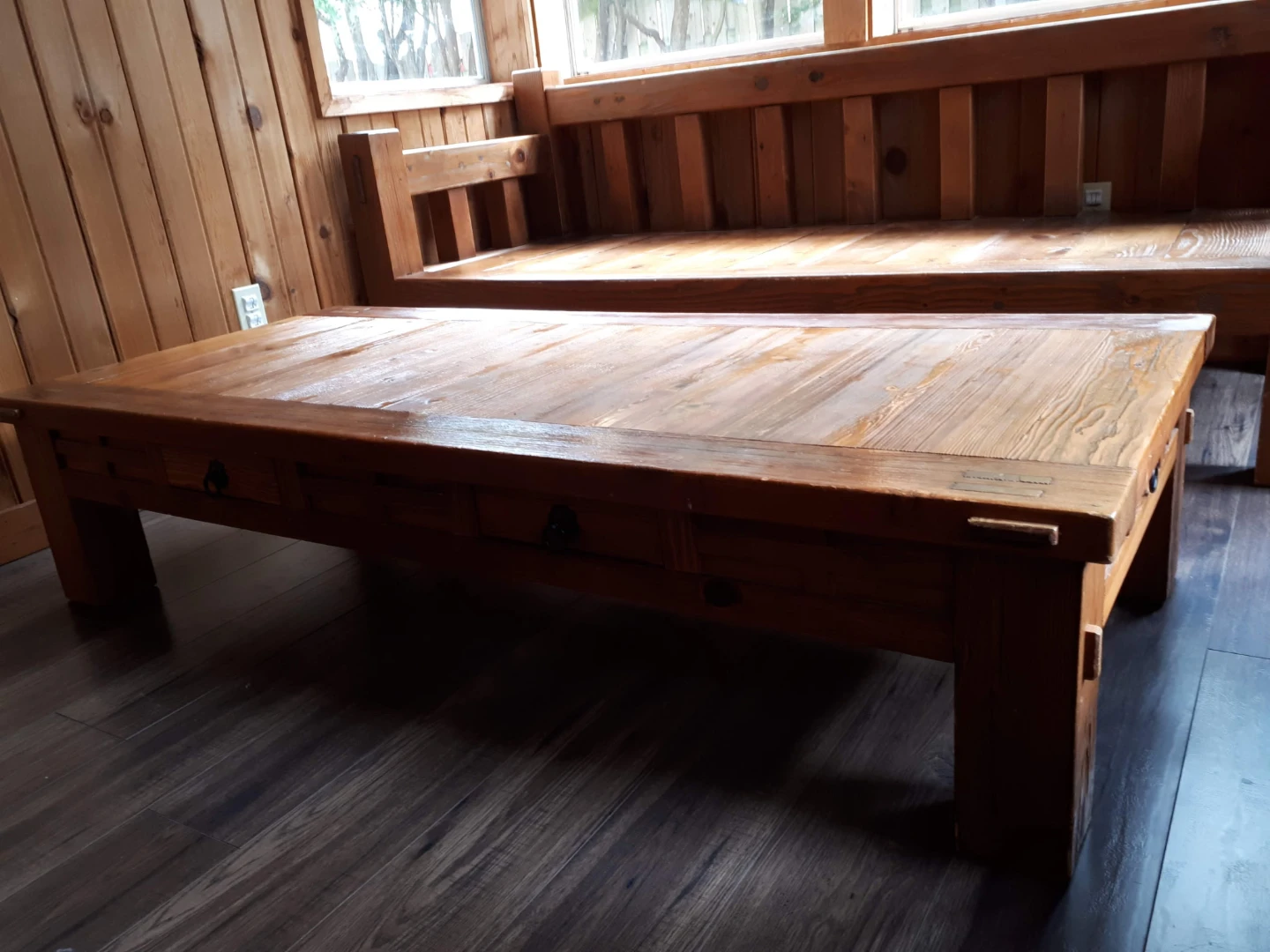 Wooden Coffee Table with Drawers