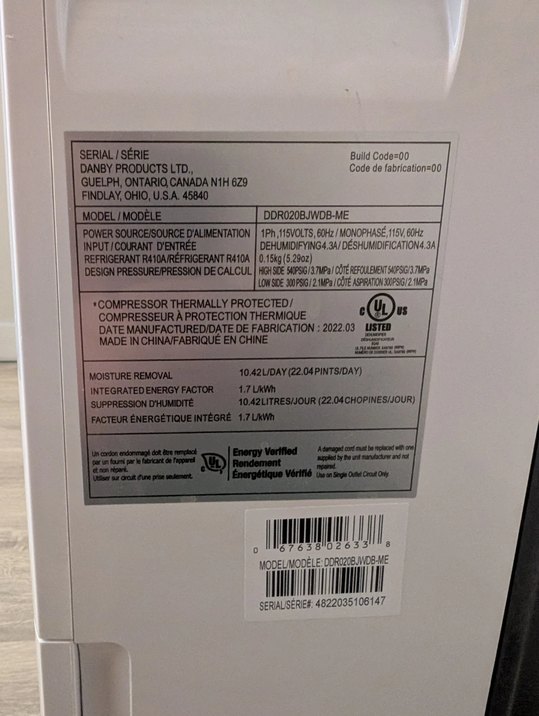 Danby Dehumidifier - photo 4