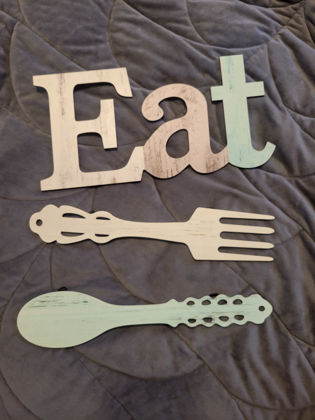 Wooden Eat Sign with Spoon and Fork Cutlery Decor