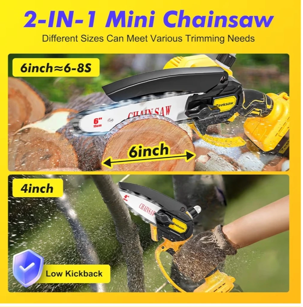 Zeeksaw 4-inch Mini Chainsaw with Accessories - photo 3