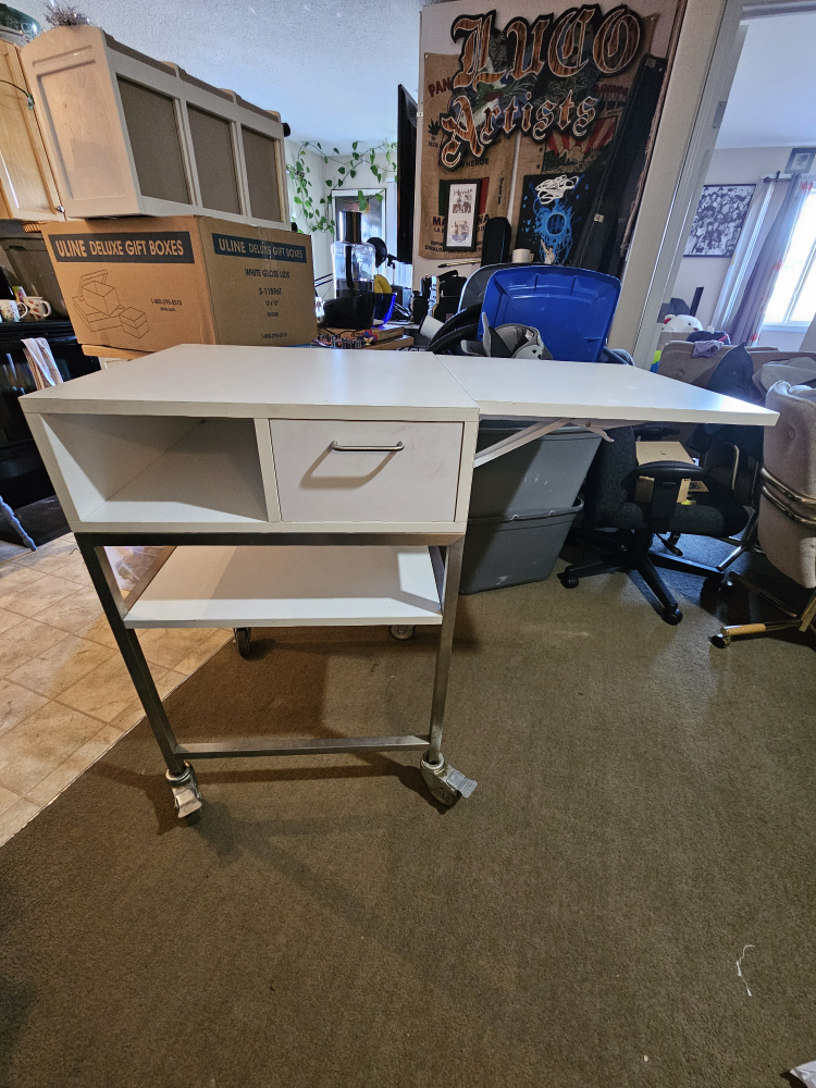 White Drop Leaf Kitchen Cart