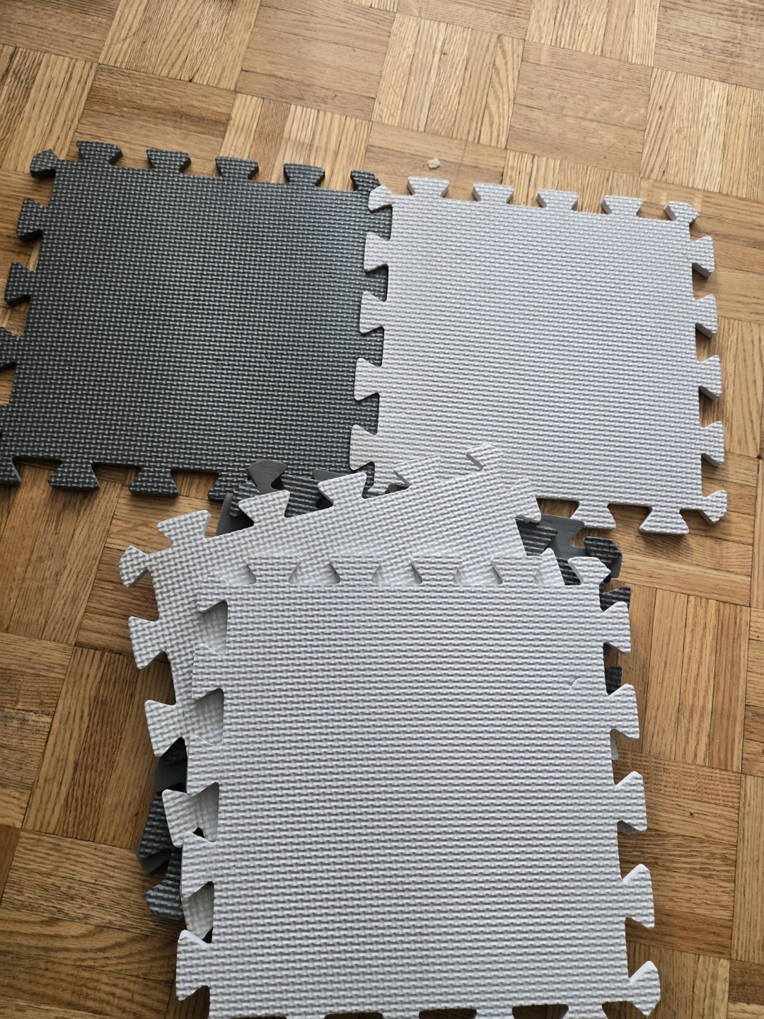 Interlocking Foam Floor Mats - Grey & Light Grey
