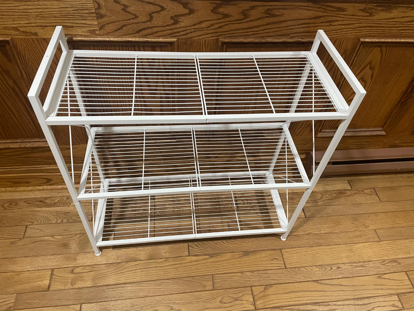 White 3-Tier Metal Wire Shelving Unit - photo 2