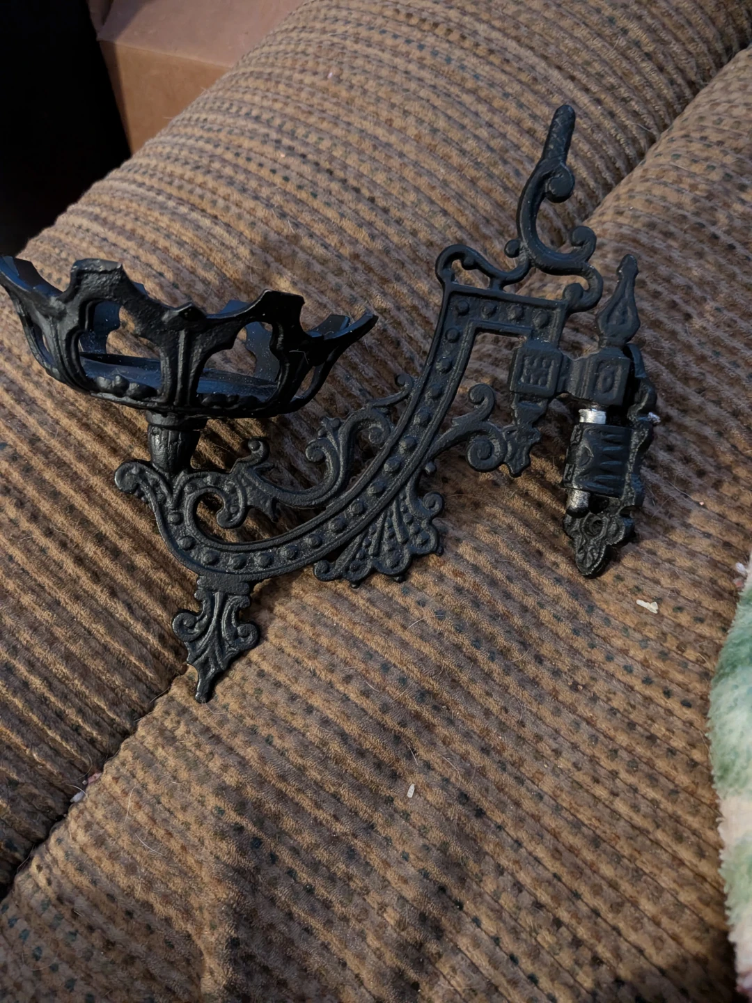 Black Cast Iron Wall Sconce Candle Holder - photo 2