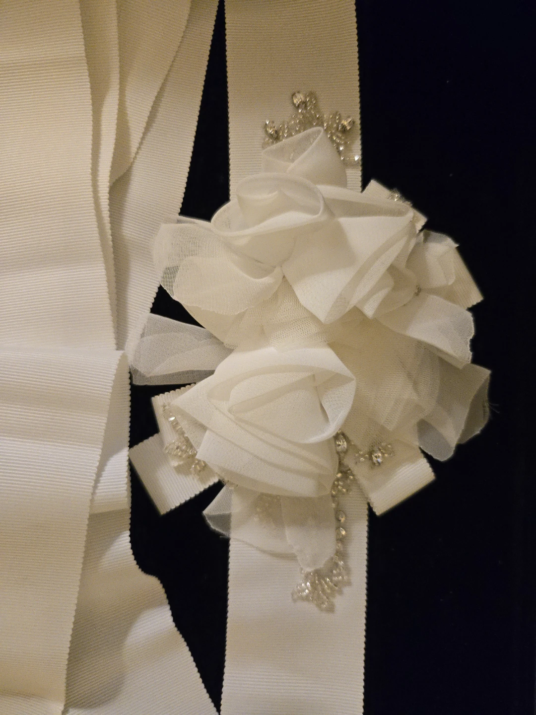 White Decorative Belt with Rhinestones - photo 2