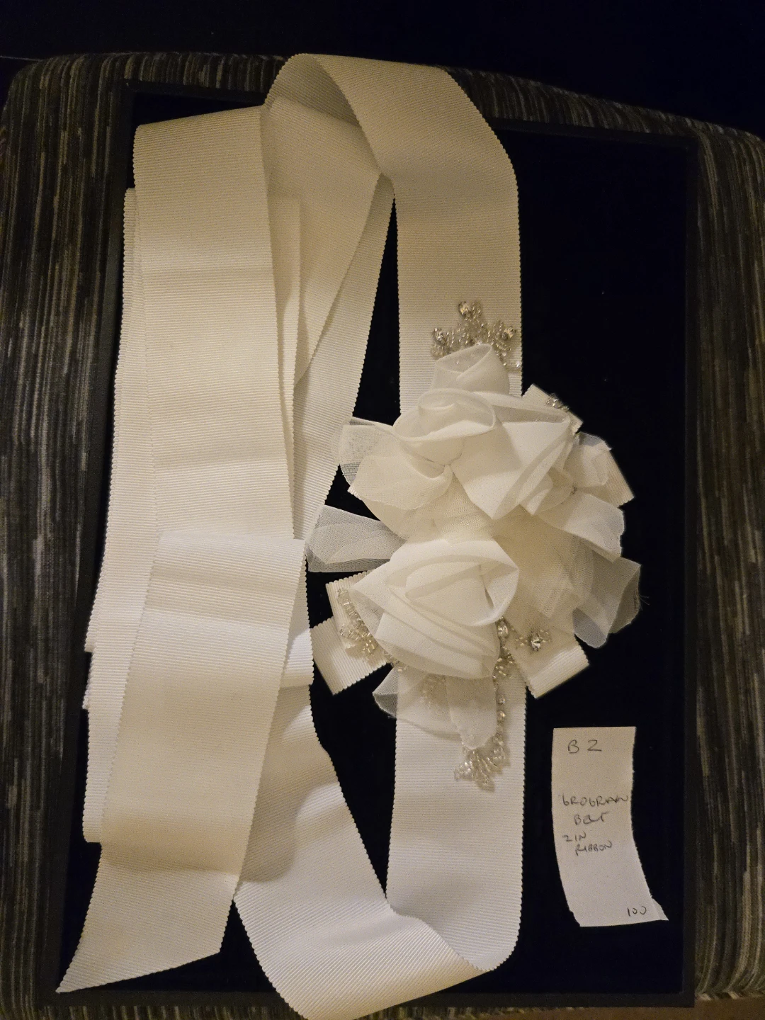 White Decorative Belt with Rhinestones - photo 3