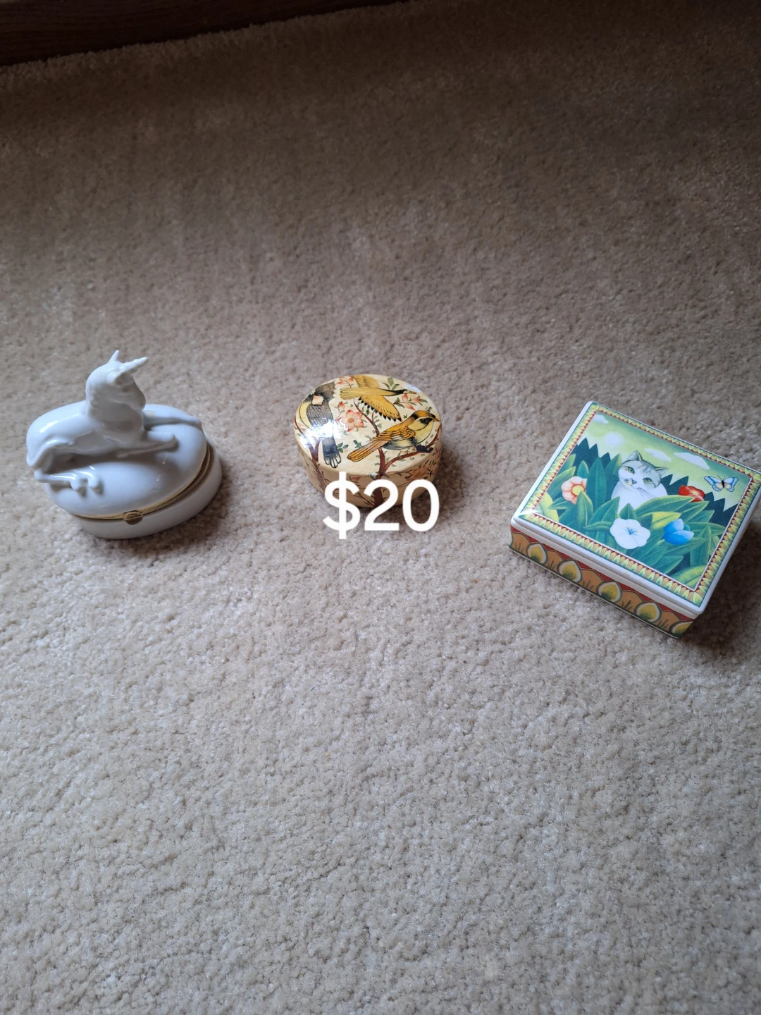 Decorative Trinket Boxes (Set of 3)
