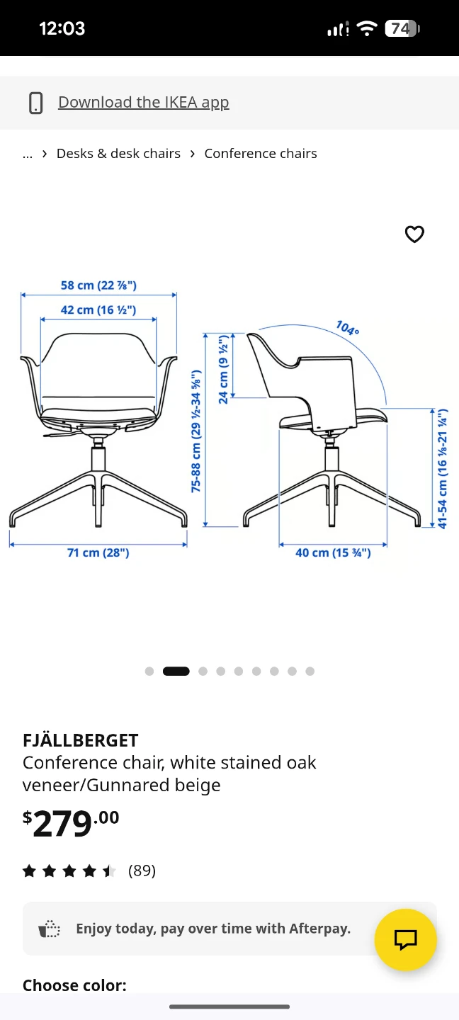 IKEA FJÄLLBERGET Chair White Stained Oak Veneer - photo 2