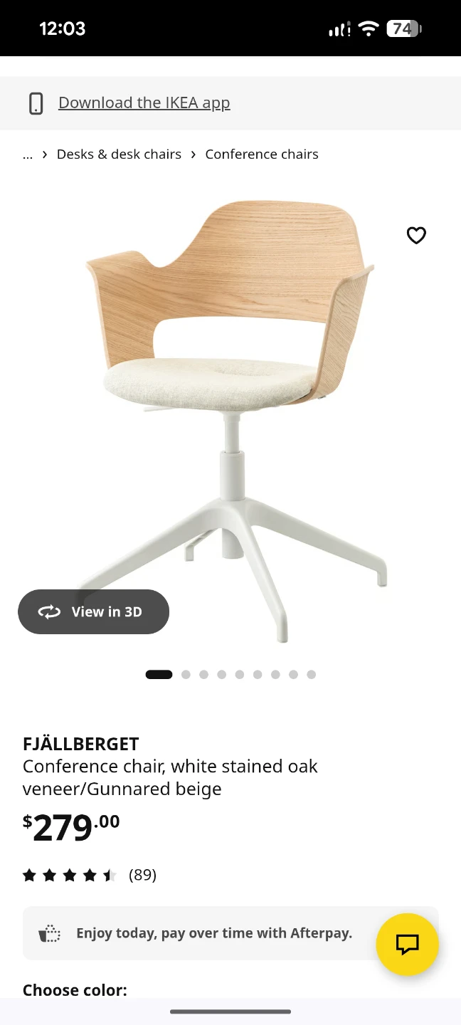 IKEA FJÄLLBERGET Chair White Stained Oak Veneer - photo 3