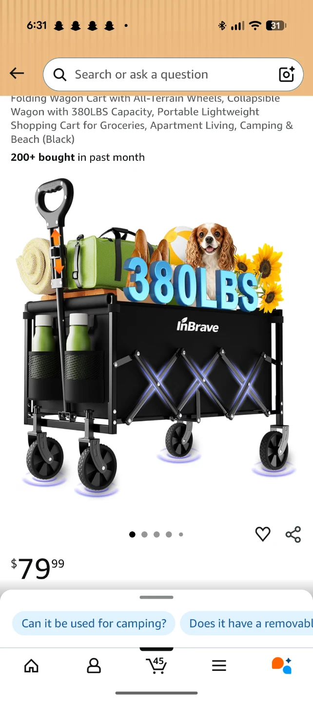 Folding Wagon Cart - Black
