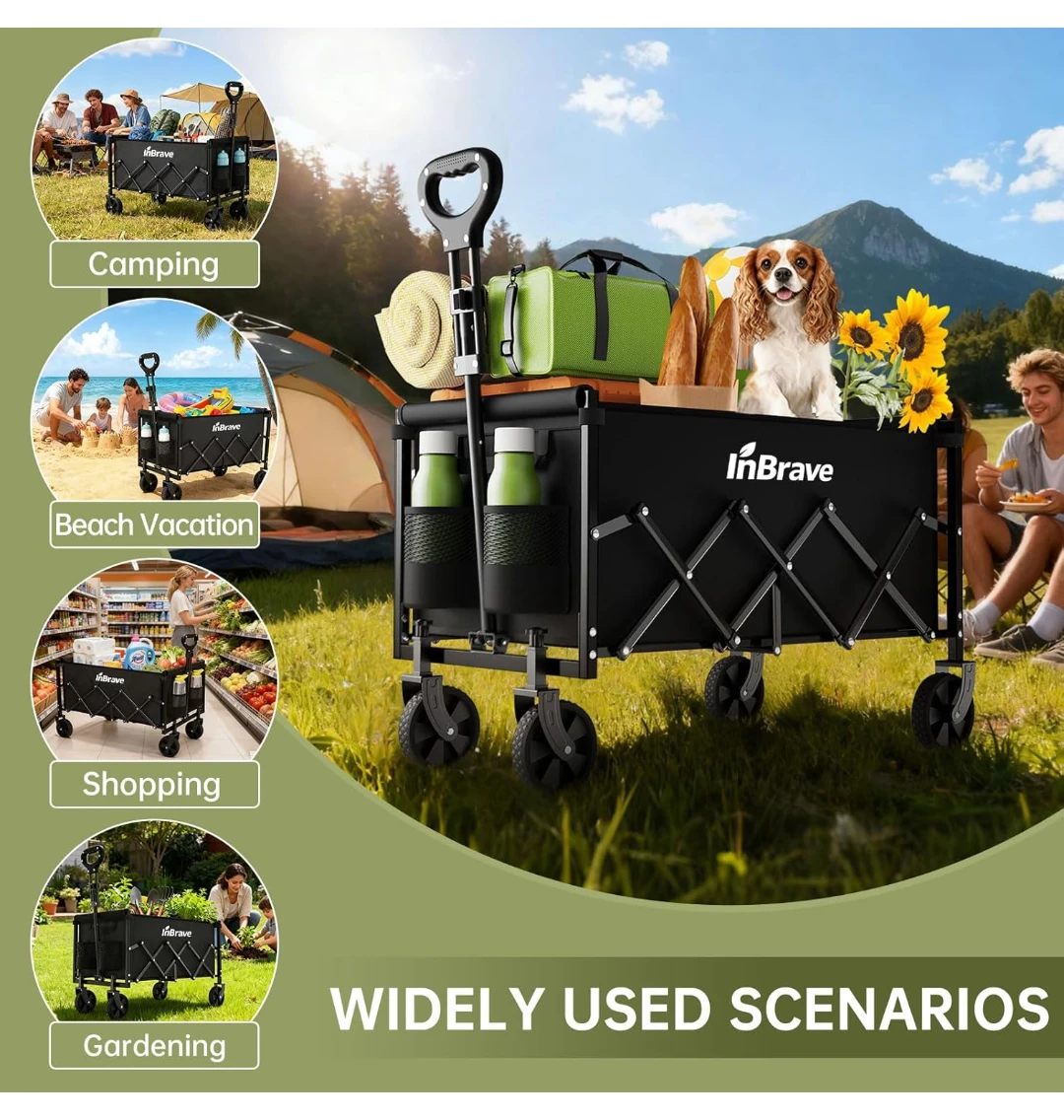 Folding Wagon Cart - Black - photo 2