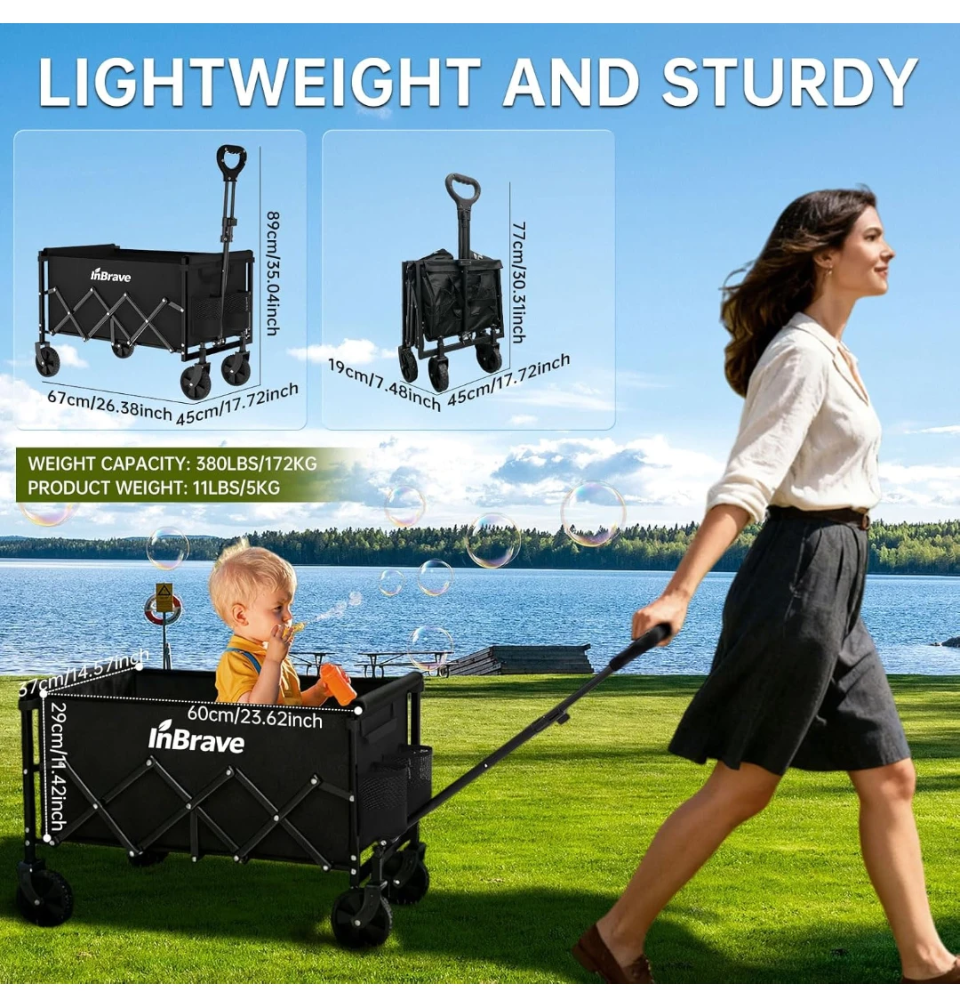 Folding Wagon Cart - Black - photo 3