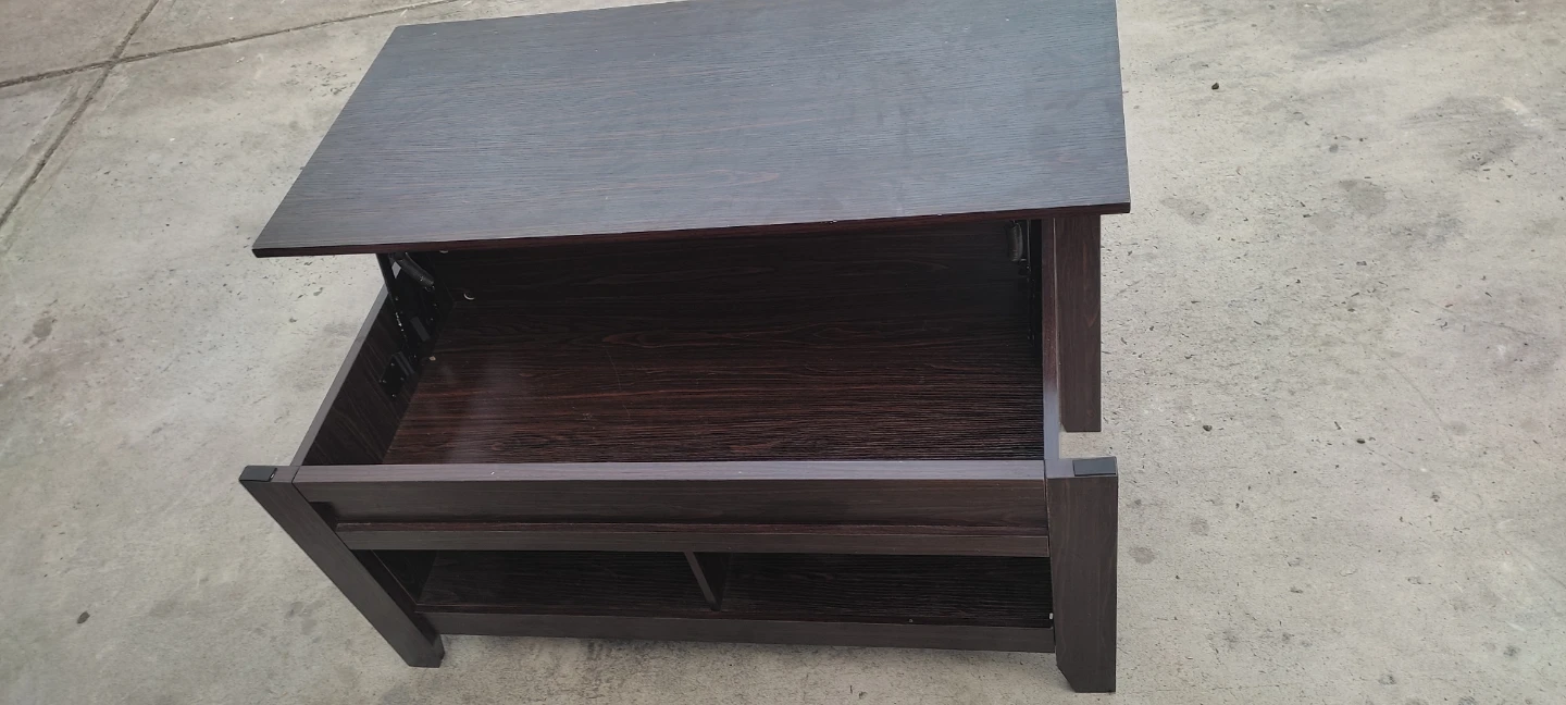 Dark Brown Lift-Top Coffee Table with Storage - photo 3