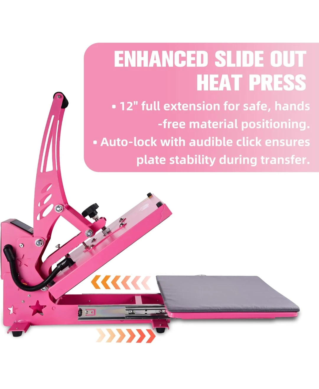Pink 15"x15" Slide Out Heat Press Machine - photo 2