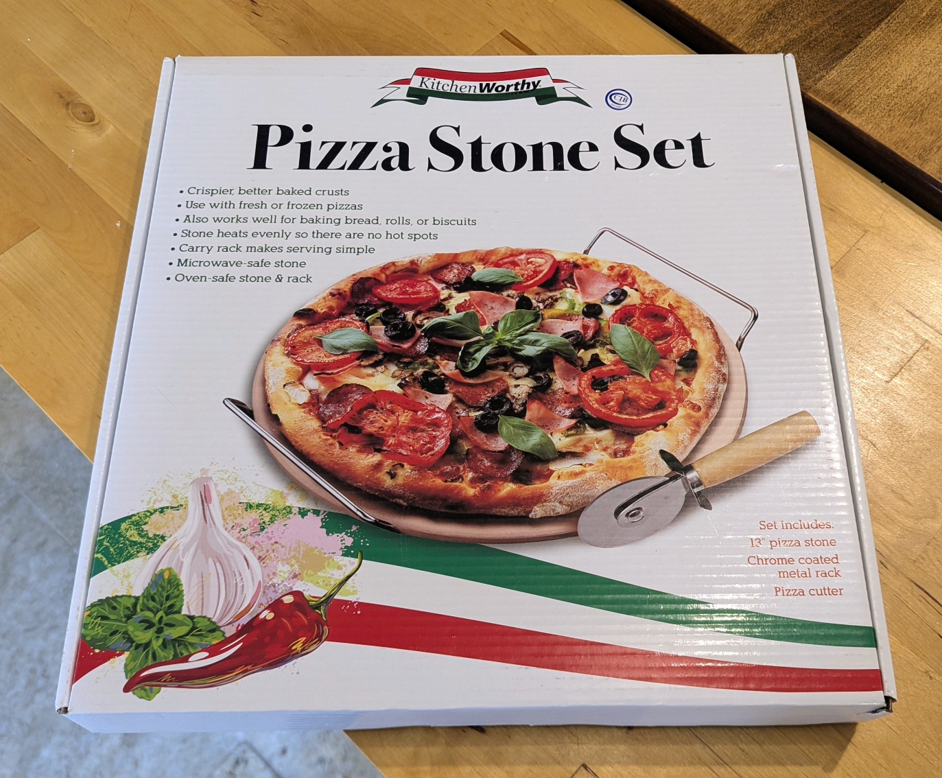 Kitchenworthy 13" Pizza Stone Kit