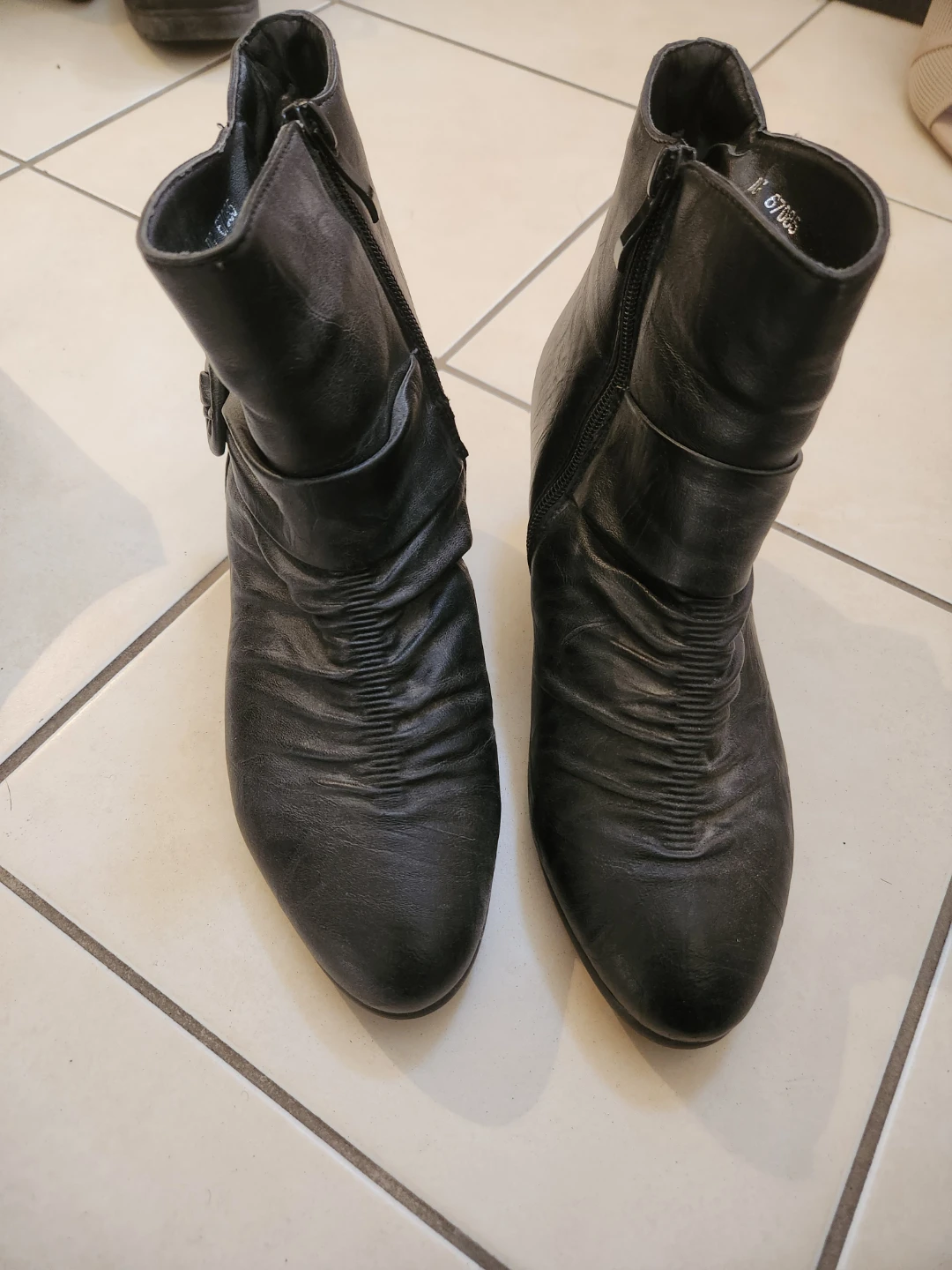 Black Ankle Boots with Buckle Detail