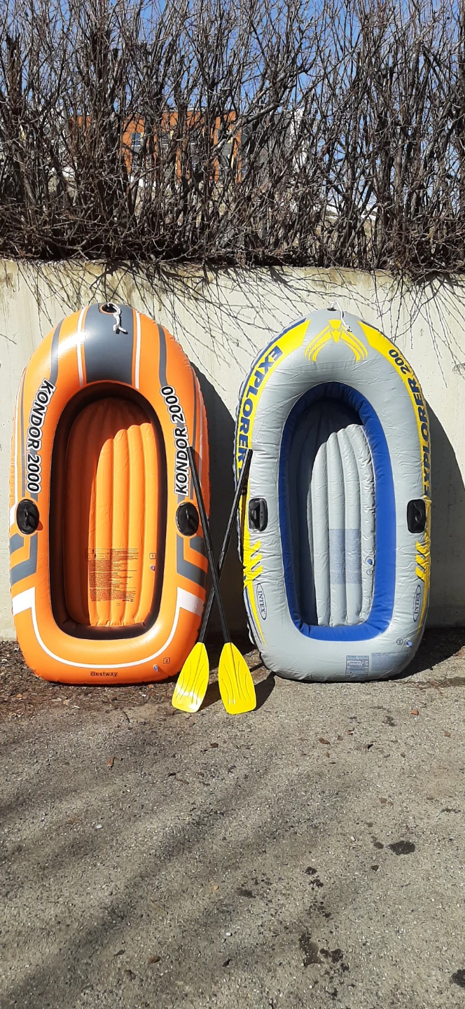Pair Of Rafting Boats With Oars