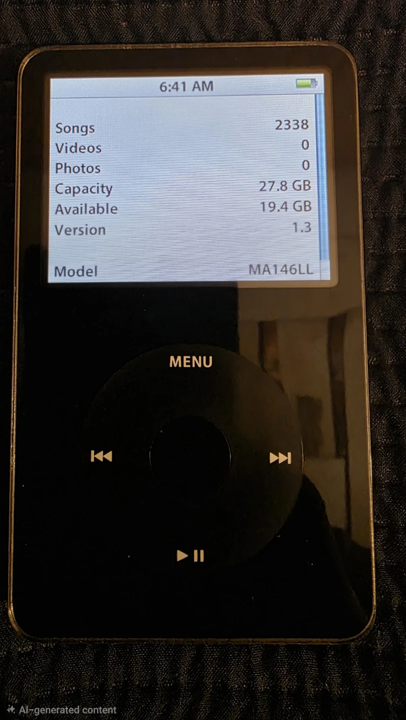 Apple iPod Classic 30GB comes 2338 songs