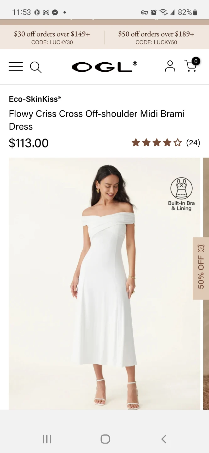 Off-shoulder Midi White Dress