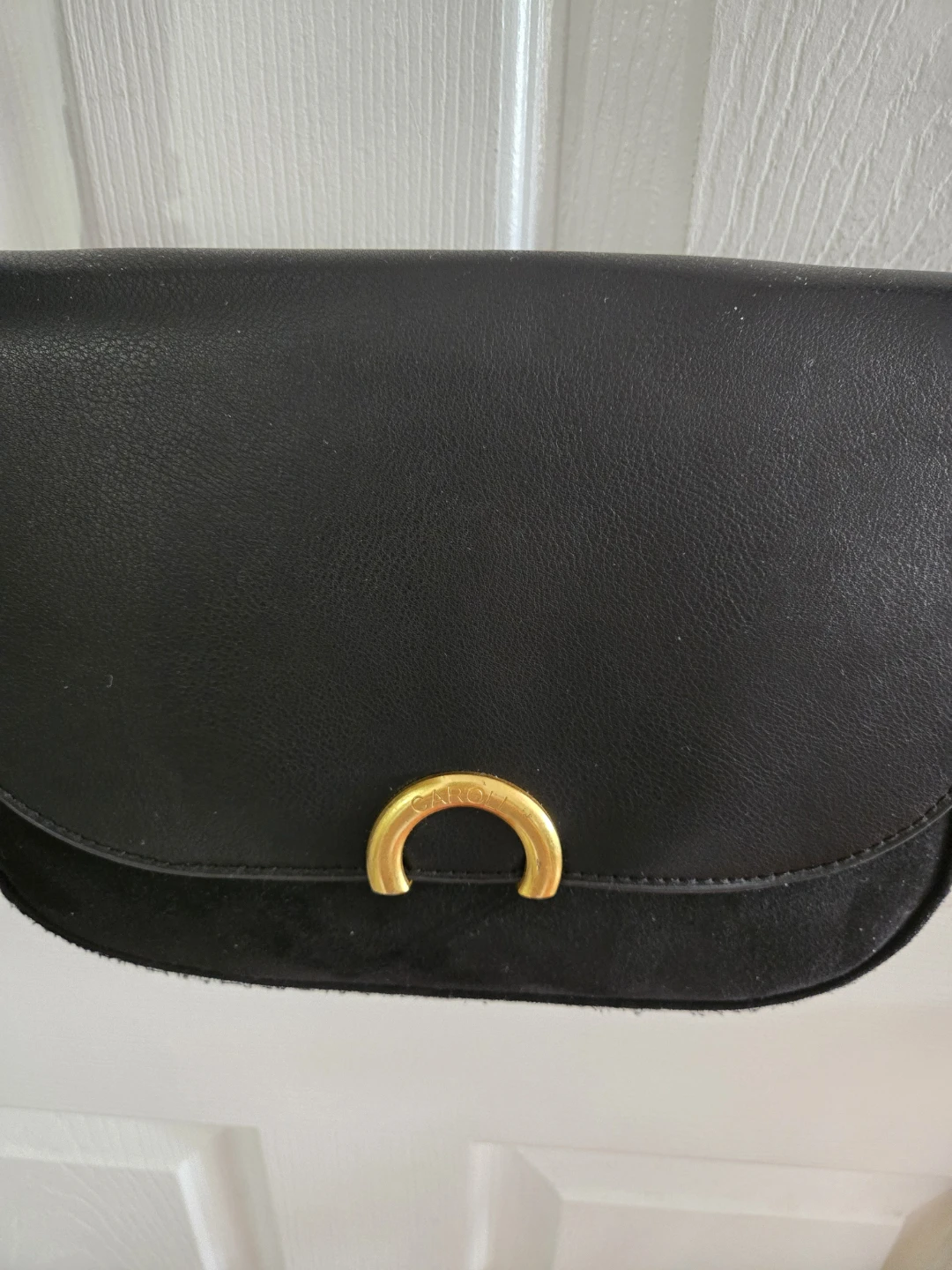 Black Shoulder Bag with Gold Buckle - photo 2