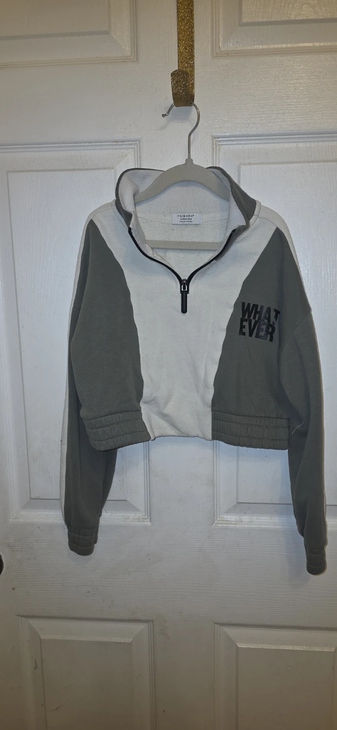 Primark Crop Sweatshirt - "Whatever" Graphic