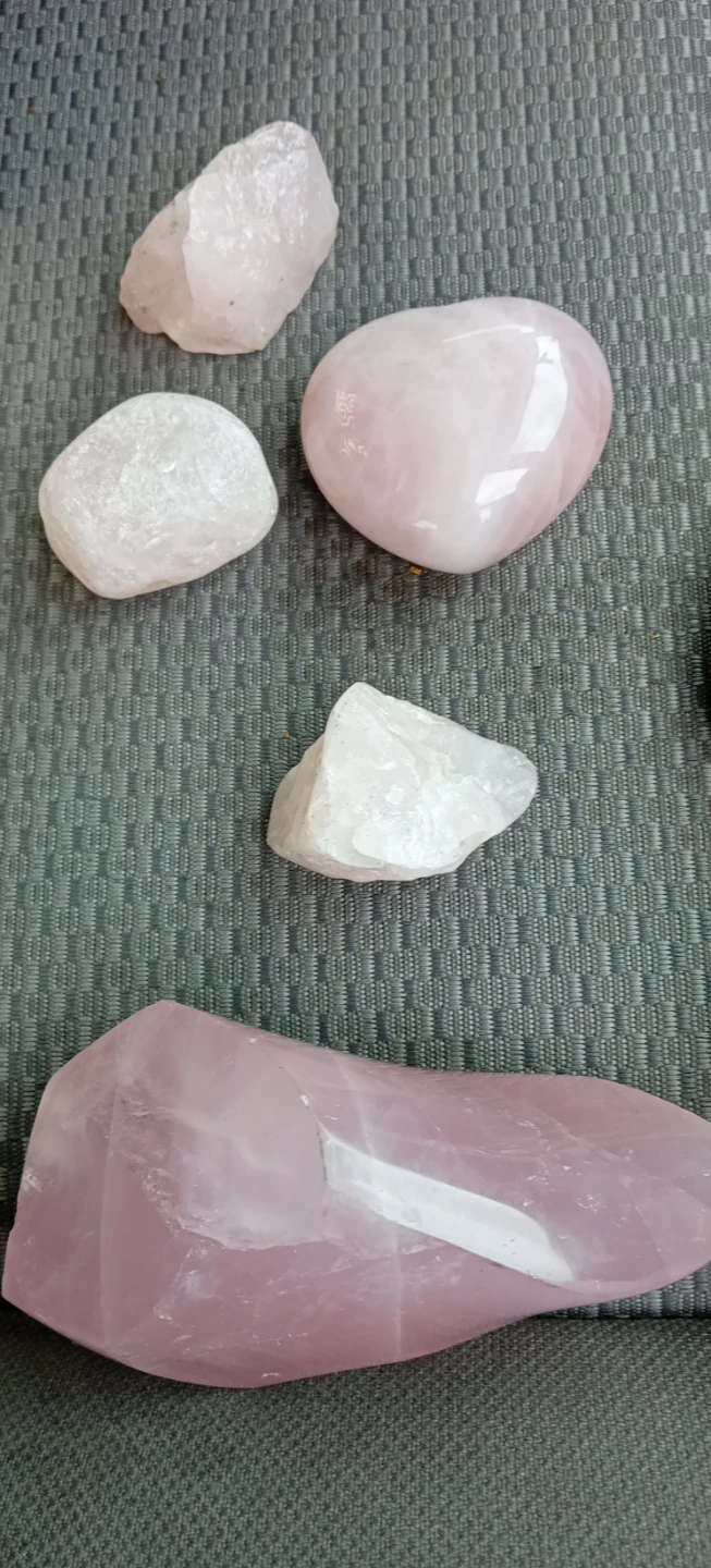 Collection of Rose Quartz and Pyrite Crystals - photo 3
