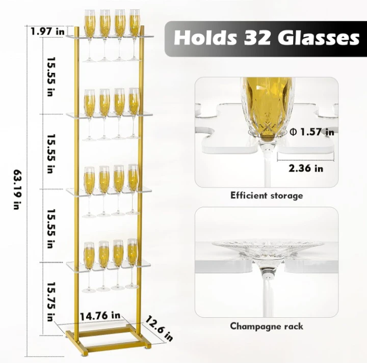 Gold base Champagne Glass Holder - photo 2
