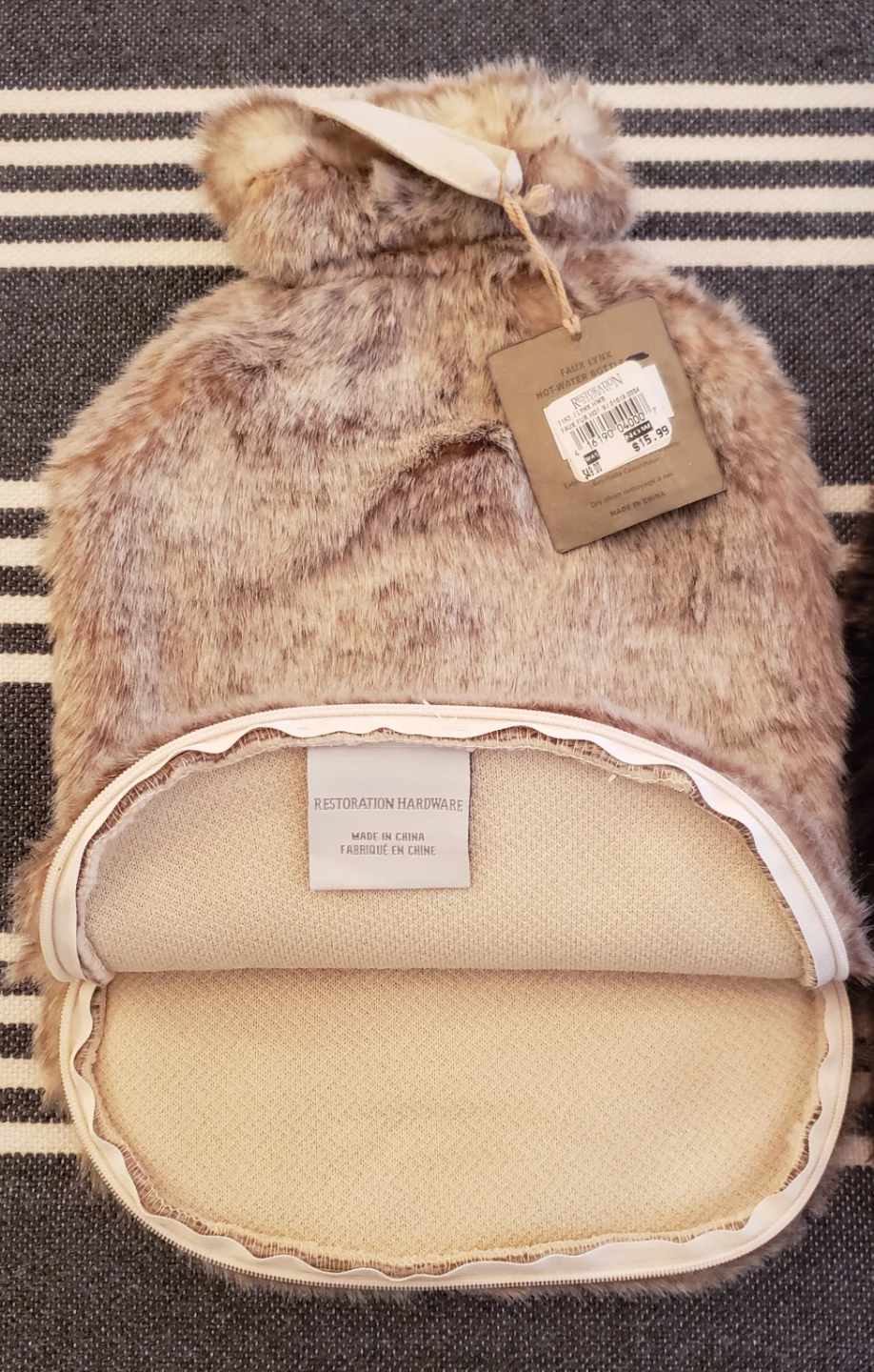 Restoration Hardware Luxe Faux Lynx Hot-Water-Bottle Covers - photo 3