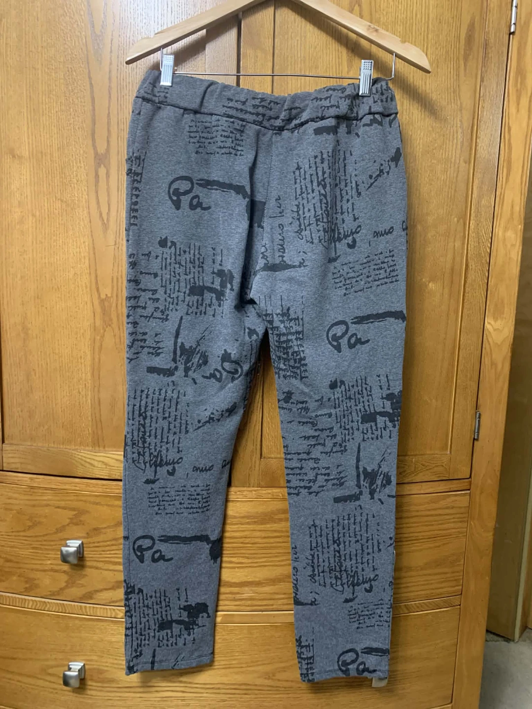 Grey Joggers with Text Print - photo 2