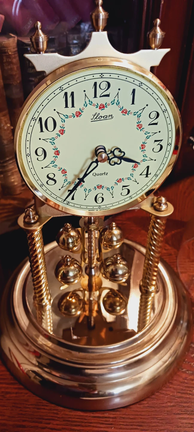 Vintage German Sloan Quartz Mantel Clock with Glass Dome AS IS. - photo 2
