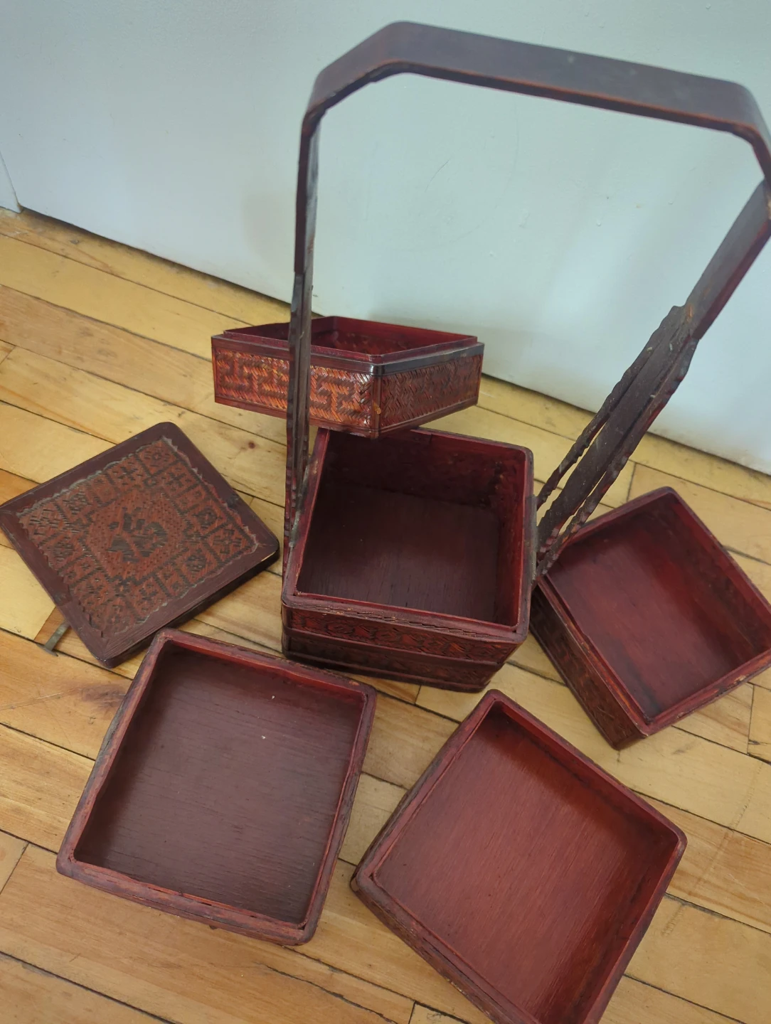 Chinese bamboo basket lunch box - photo 2
