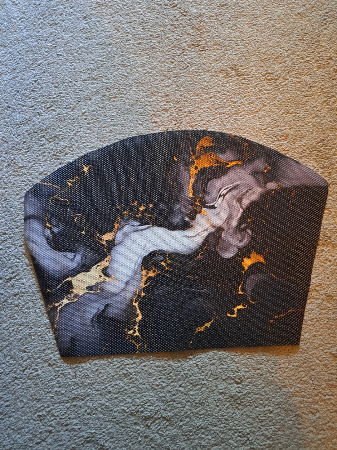 Decorative Placemat with Marble and Gold Swirls