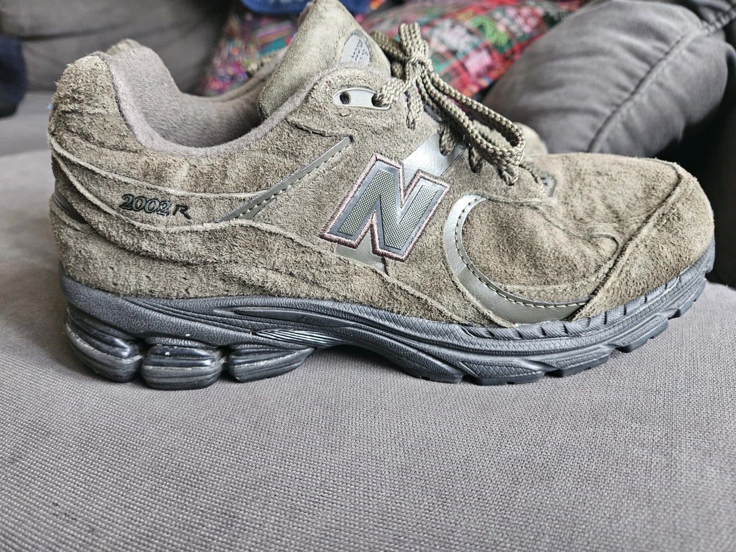 New Balance 2002R Olive Suede Running Shoes - photo 3