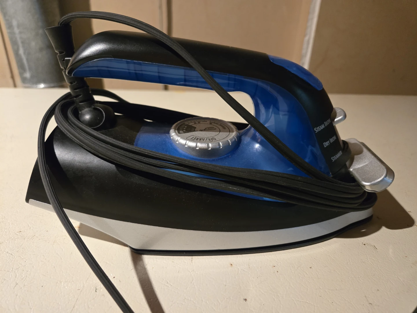 Black and Blue Steam Iron