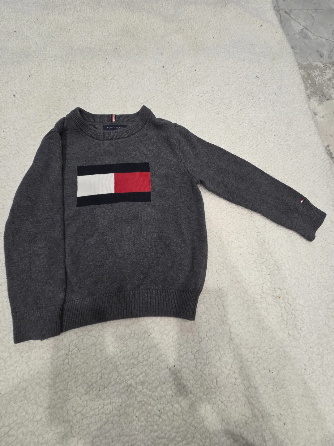 Tommy Hilfiger Grey Flag Logo Sweater