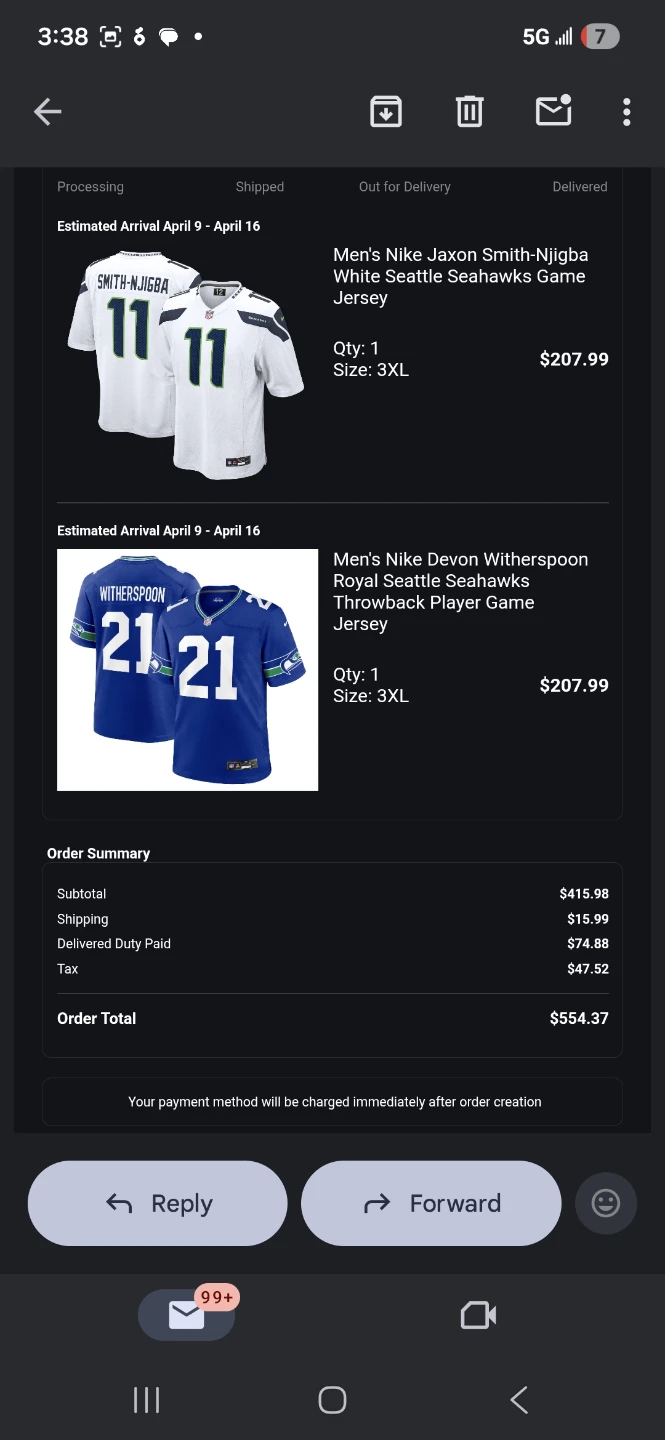 Men's Nike Devon Witherspoon Royal Seattle Seahawks Throwback - photo 4