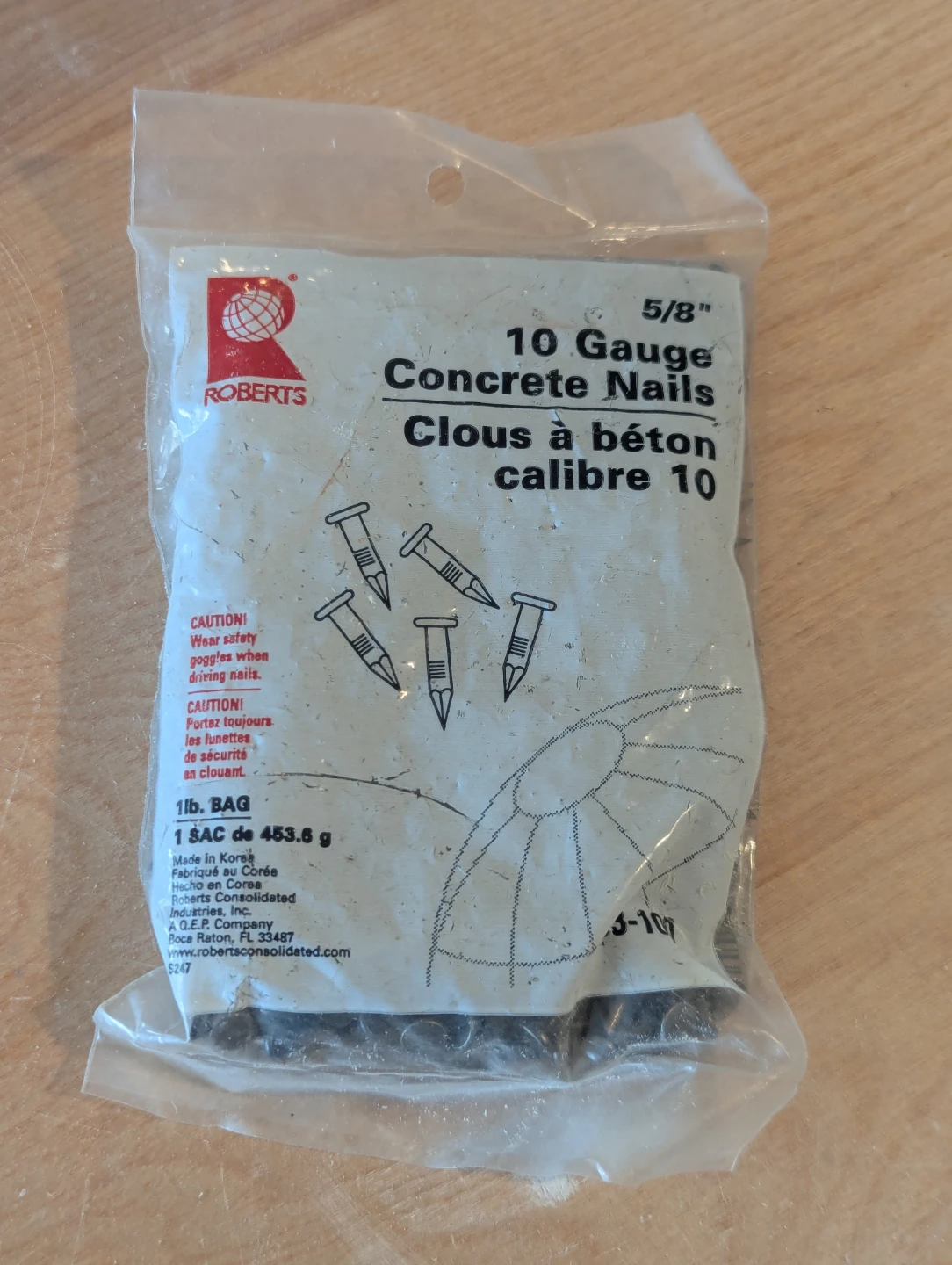 Roberts 10 Gauge Concrete Nails 1 lb Bag