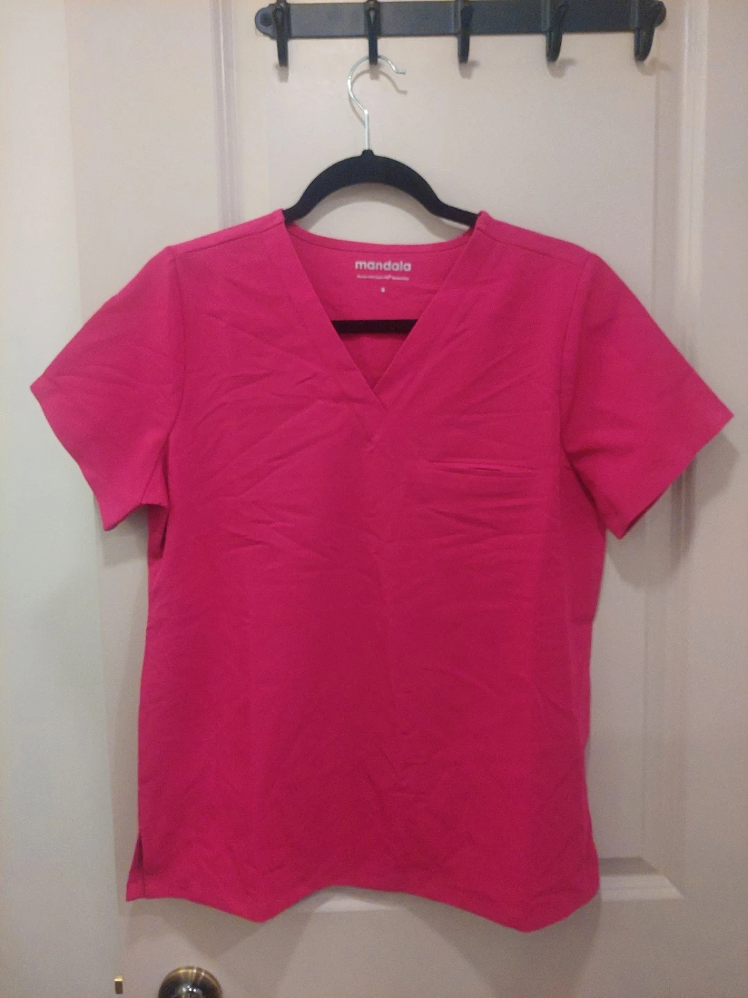 Mandala scrubs pink top