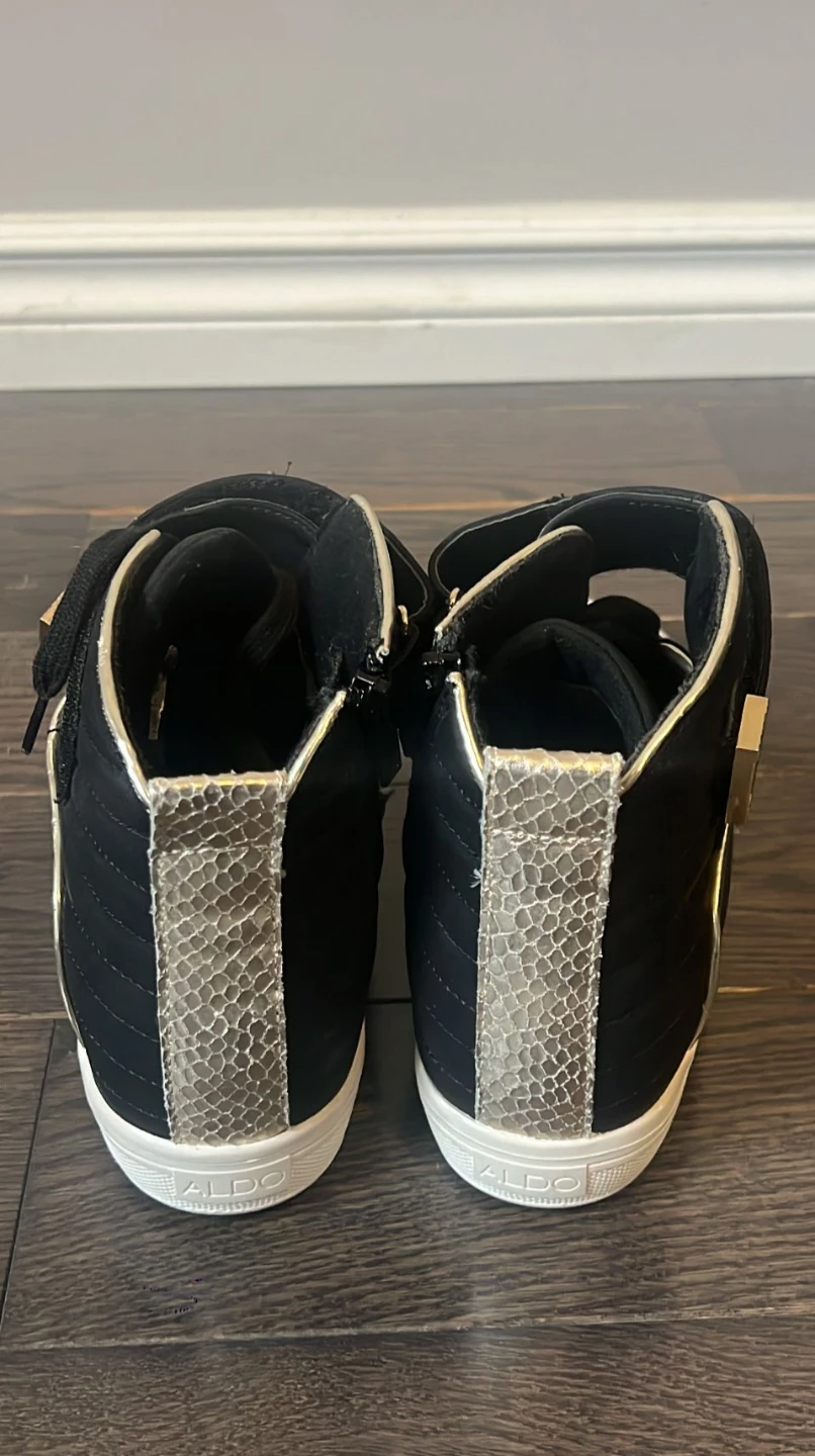ALDO black high-top sneakers with gold accents - photo 3