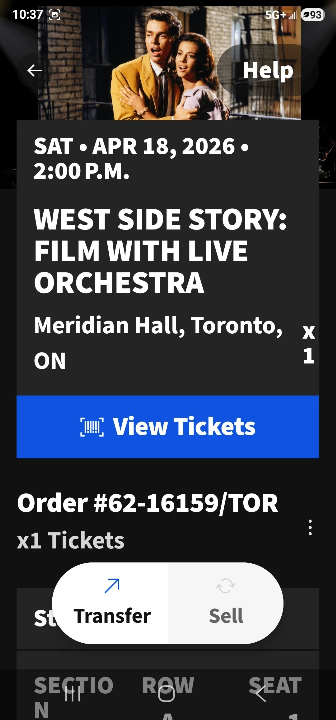 West Side Story Film with Live Orchestra Ticket