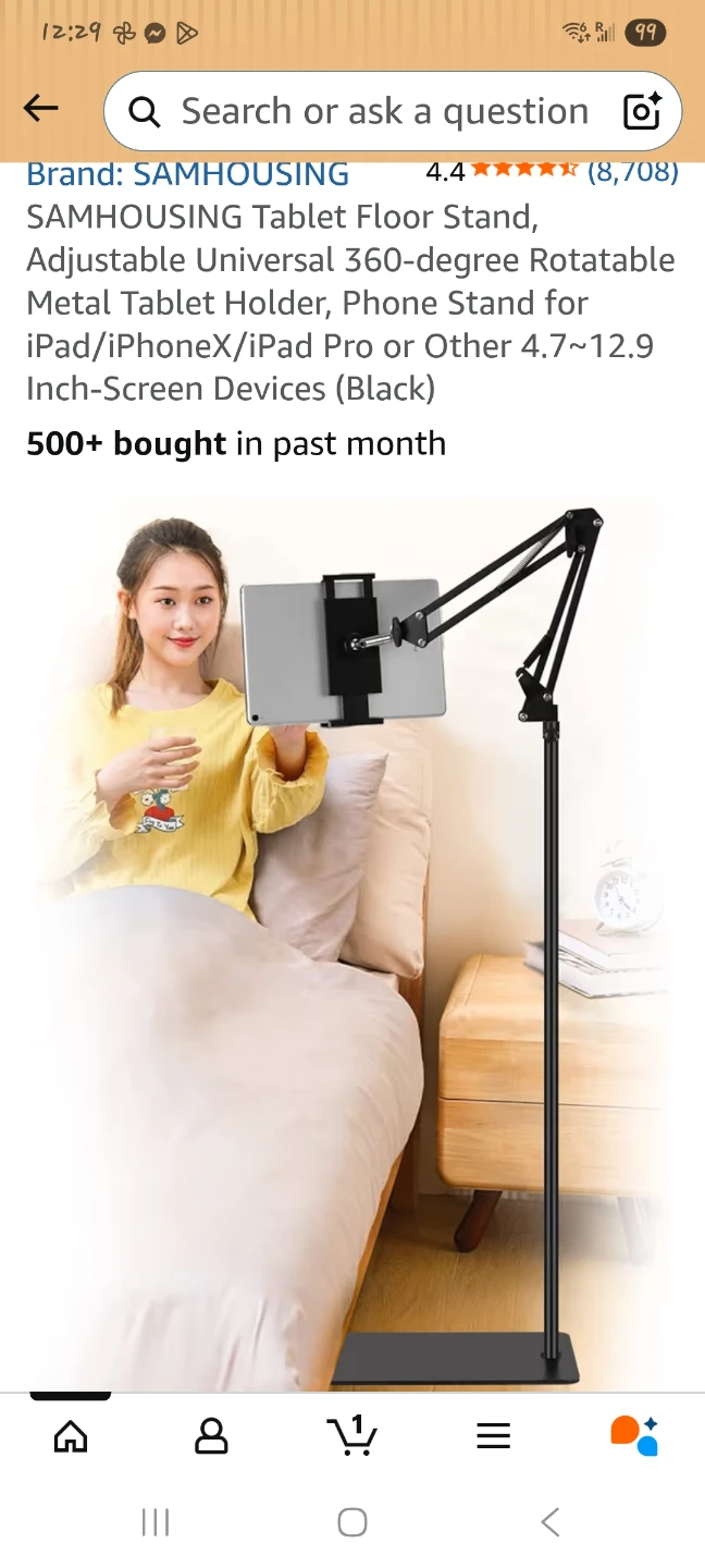 Adjustable Floor Stand for Tablets and Phones