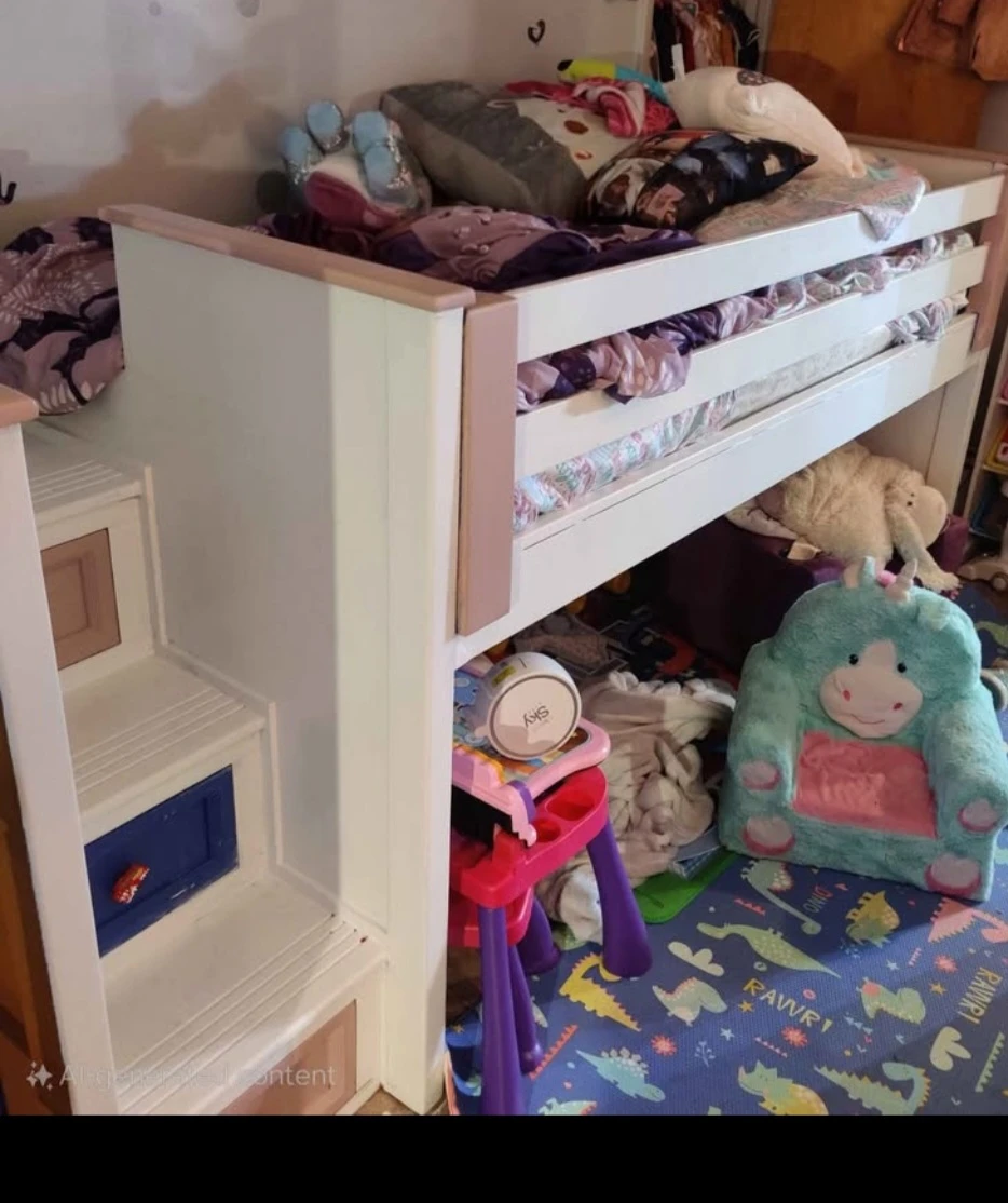 Kids Loft Bed with stairs and Storage Drawers