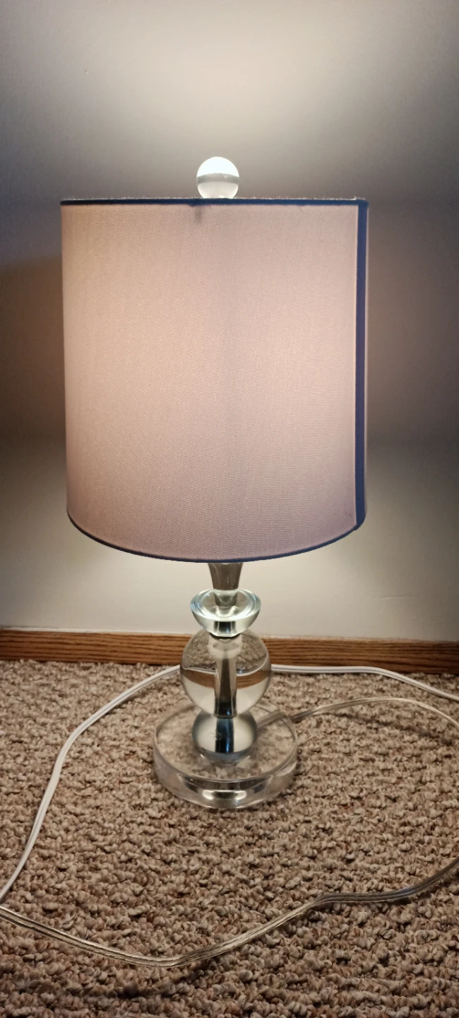 Crystal Ball Accent Table Lamp with White Shade