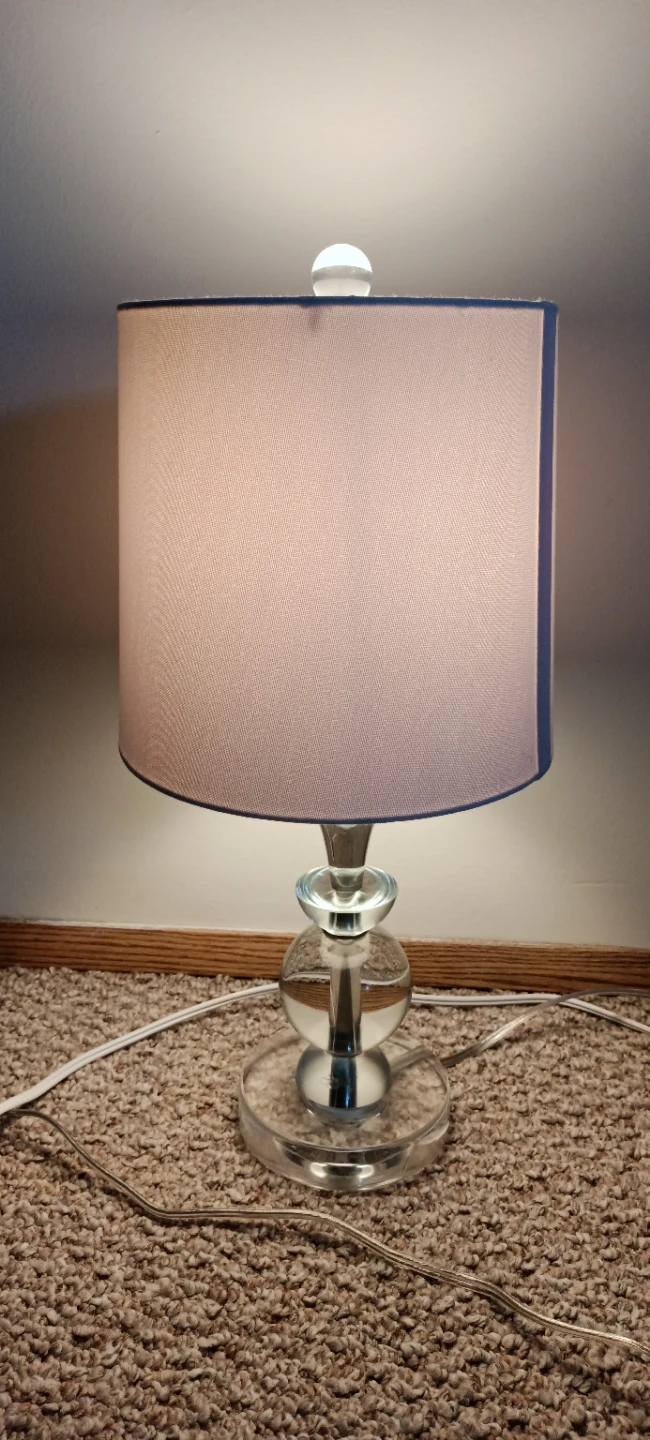 Crystal Ball Accent Table Lamp with White Shade - photo 2