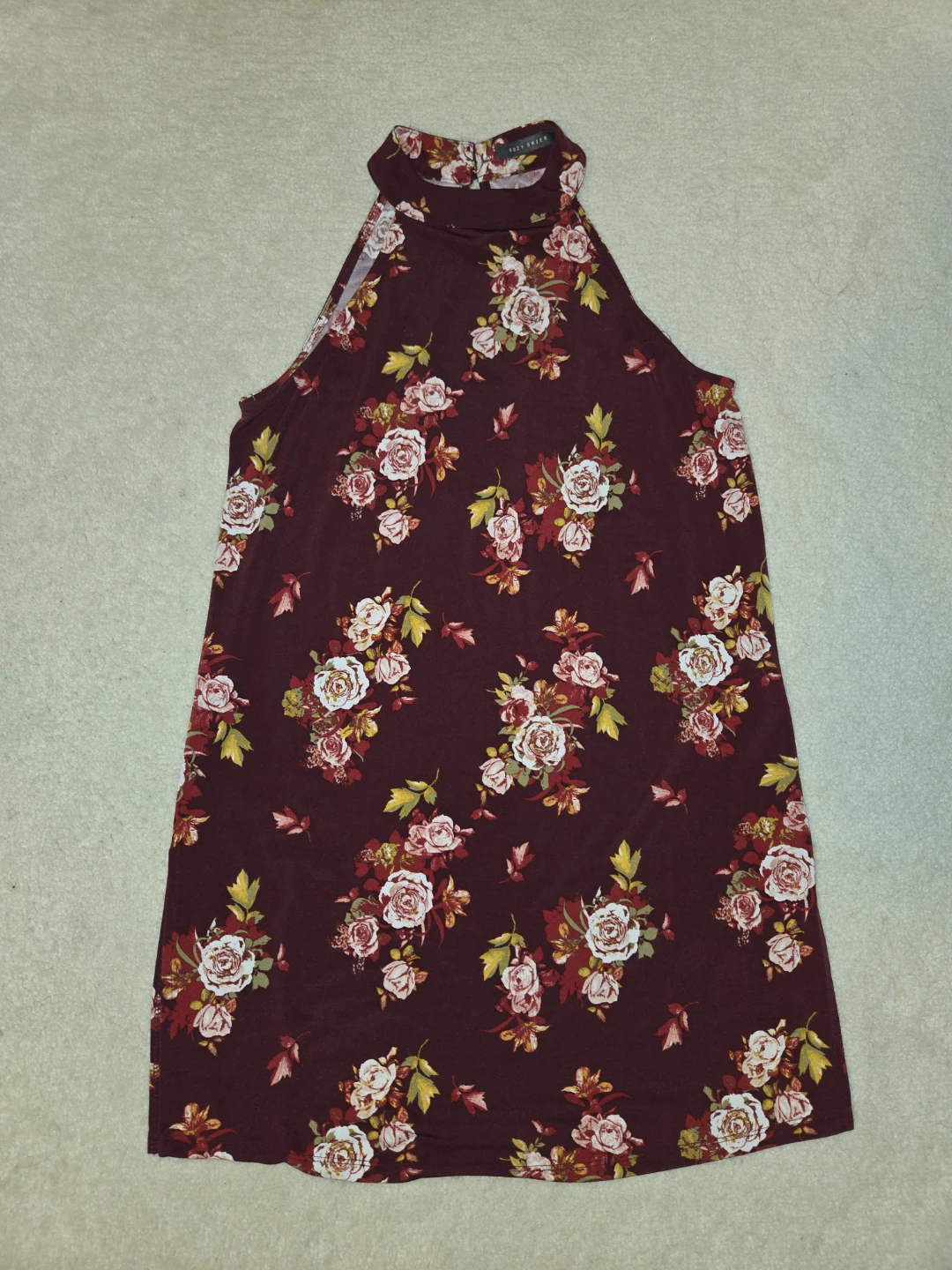Women's Floral Mock Neck Sleeveless Dress