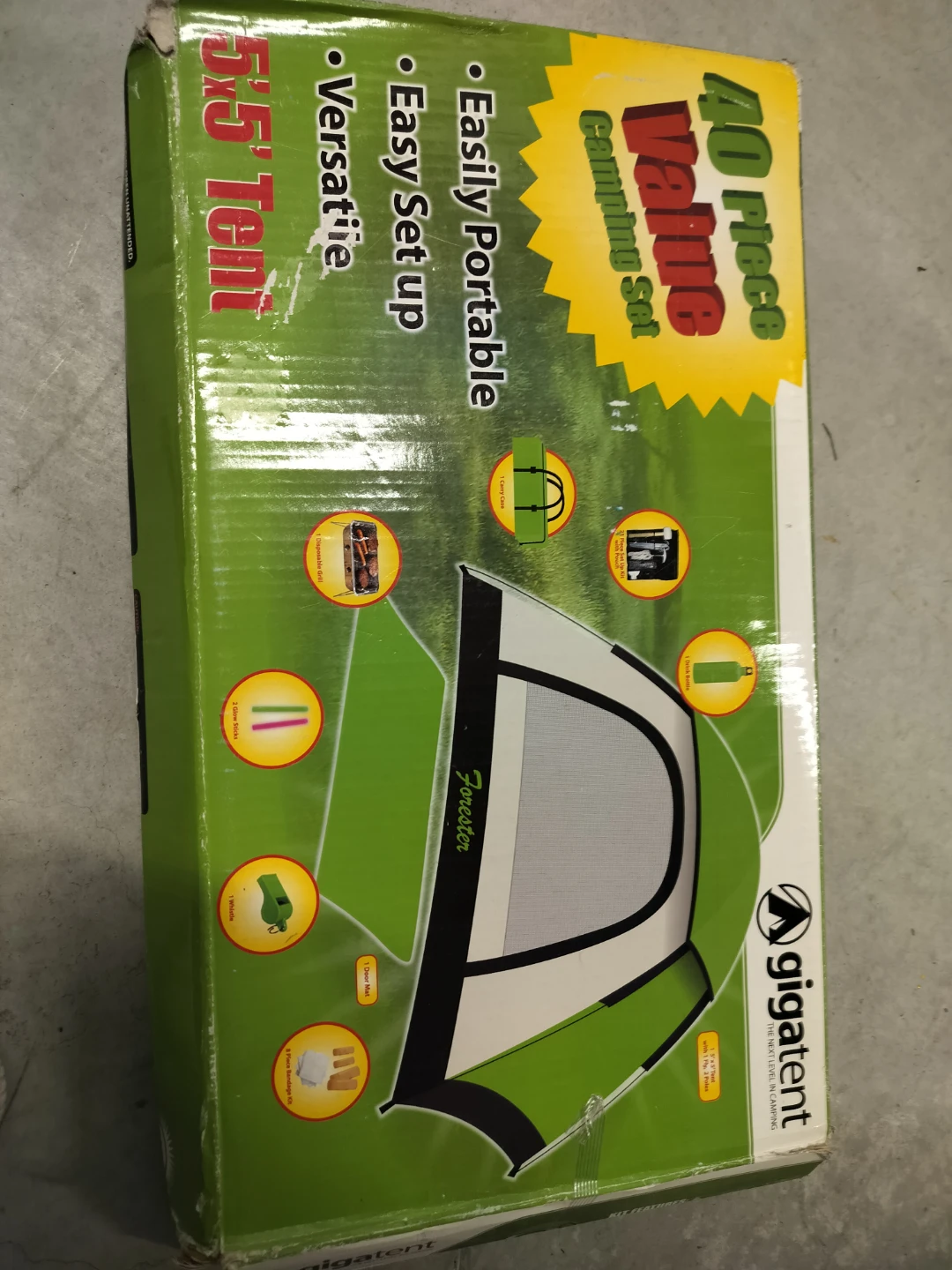 Gigatent 40 Piece Value Camping Set 5'x5' Tent