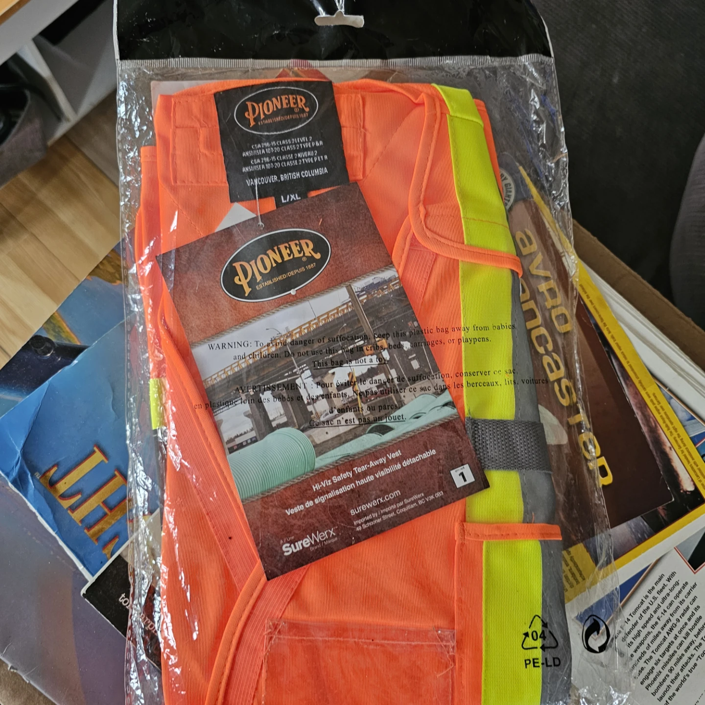 Pioneer Hi-Viz Safety Tear-Away Vest L/XL