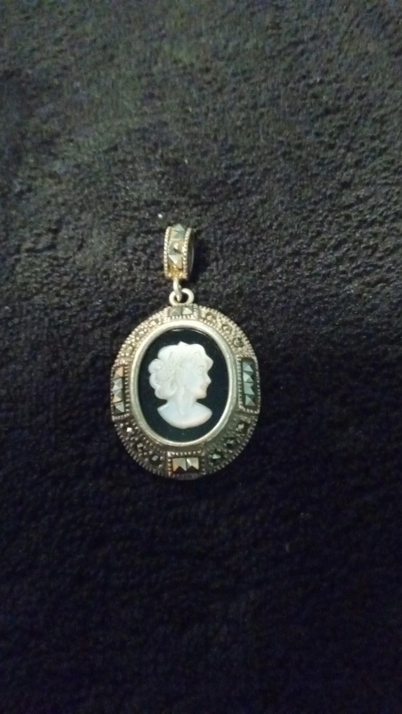 Cameo Pendant with Marcasite Accent