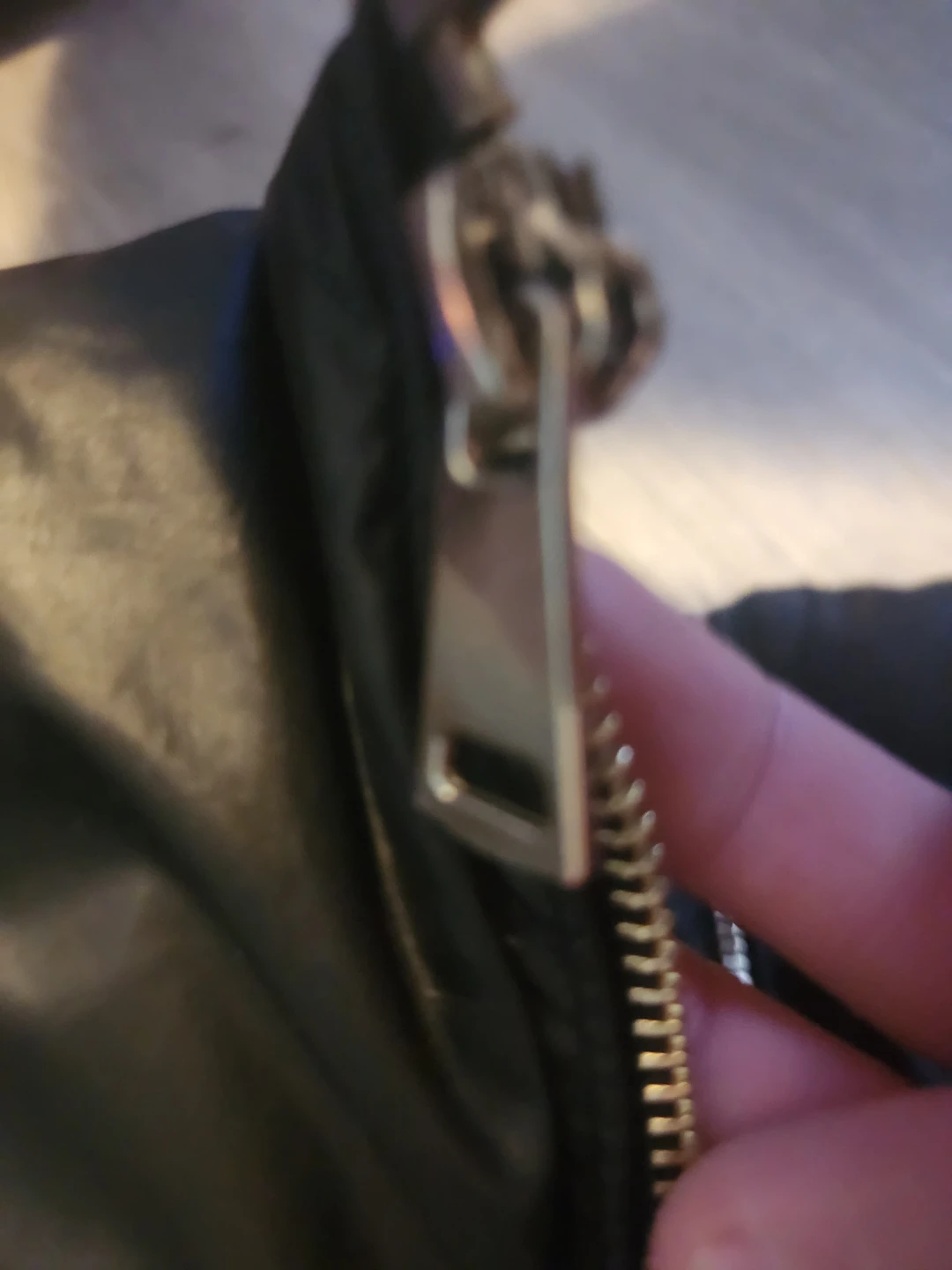 Black Puffer Jacket with Gold Zipper - photo 2